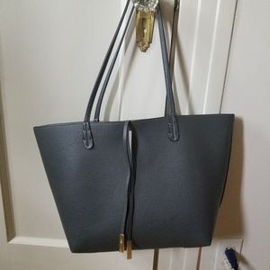 Grey vegan leather purse
